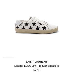 NWOT! SAINT LAURENT Calf Leather SL/06 Low-Top Star Sneakers.